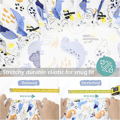 Miniatura 4 de Paquete de 2 sábanas para cuna de 52 x 28 pulgadas Ropa de cama para cuna, sábanas de algodón suave y transpirable para colchones estándar de cuna