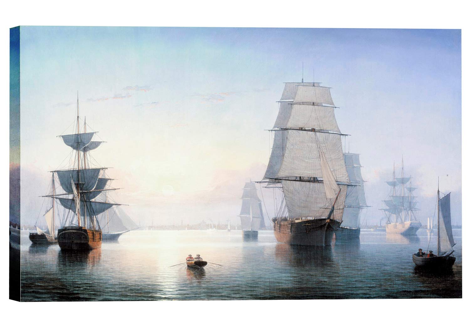 Amazon.com: ELITEART- Boston Harbor, Sunset By Fitz Henry Lane Oil
