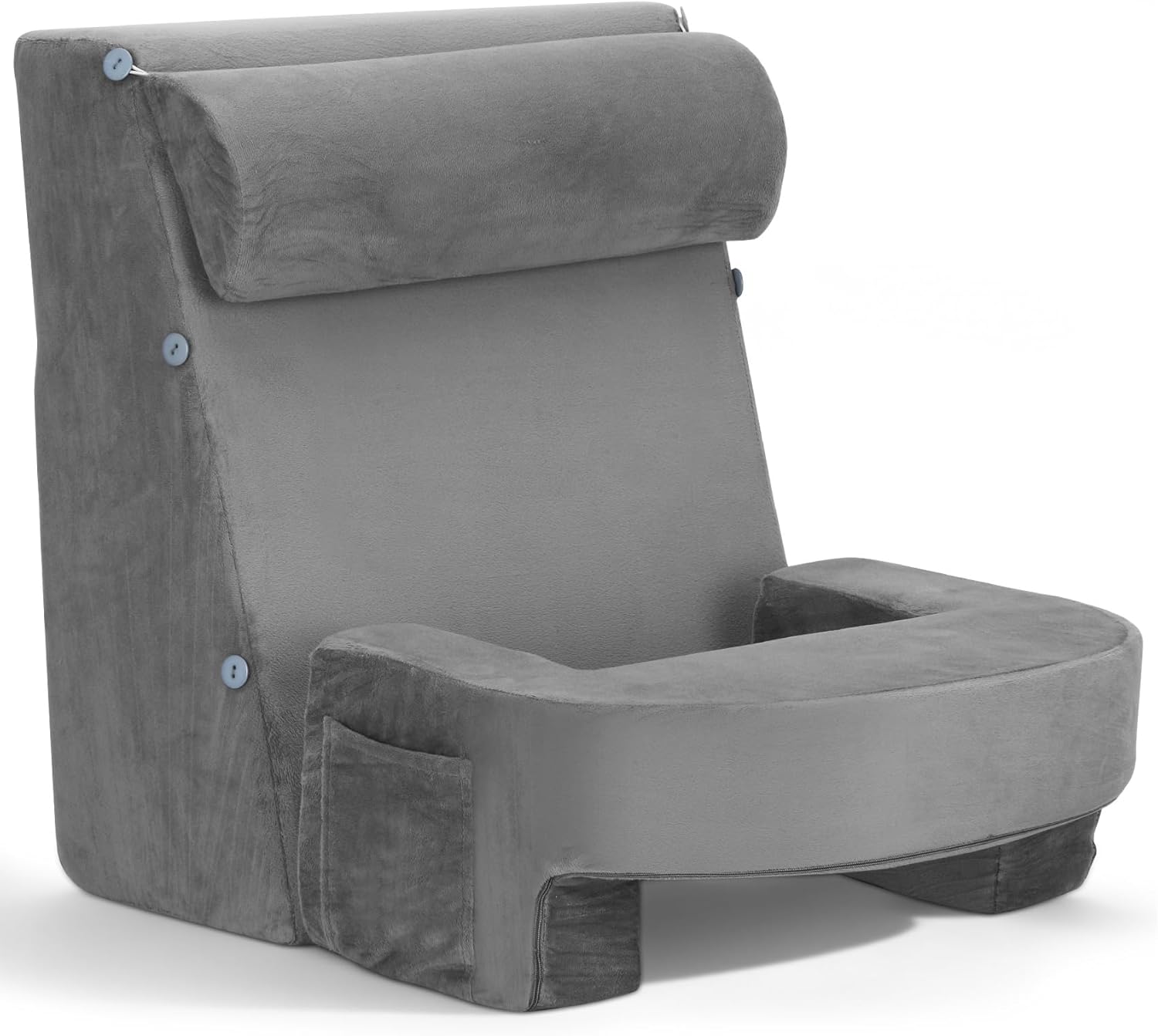 Reading Pillow Set, Reading Pillow with Built-in Arms, 25D High-Density Foam, Suitable for Sitting Up in Bed, with A Back Support Cushion for Lying Down, Playing, Resting,Or Working on A Sofa Or Floor