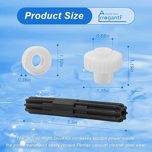 Miniatura 2 de Piezas de repuesto para limpiador de piscinas Pentair 360290 Rebel Right Drive Kit Rodamientos, para Pentair Rebel y Kreepy Krauly Warrior Limpiador
