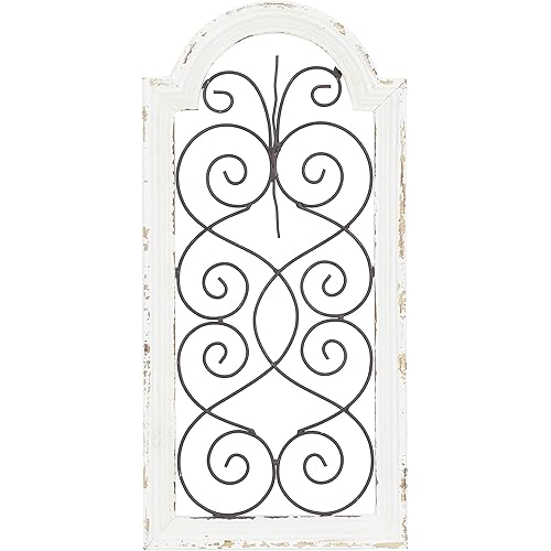 Deco 79 Wood Scroll Wall Decor, 10" x 1" x 20", White