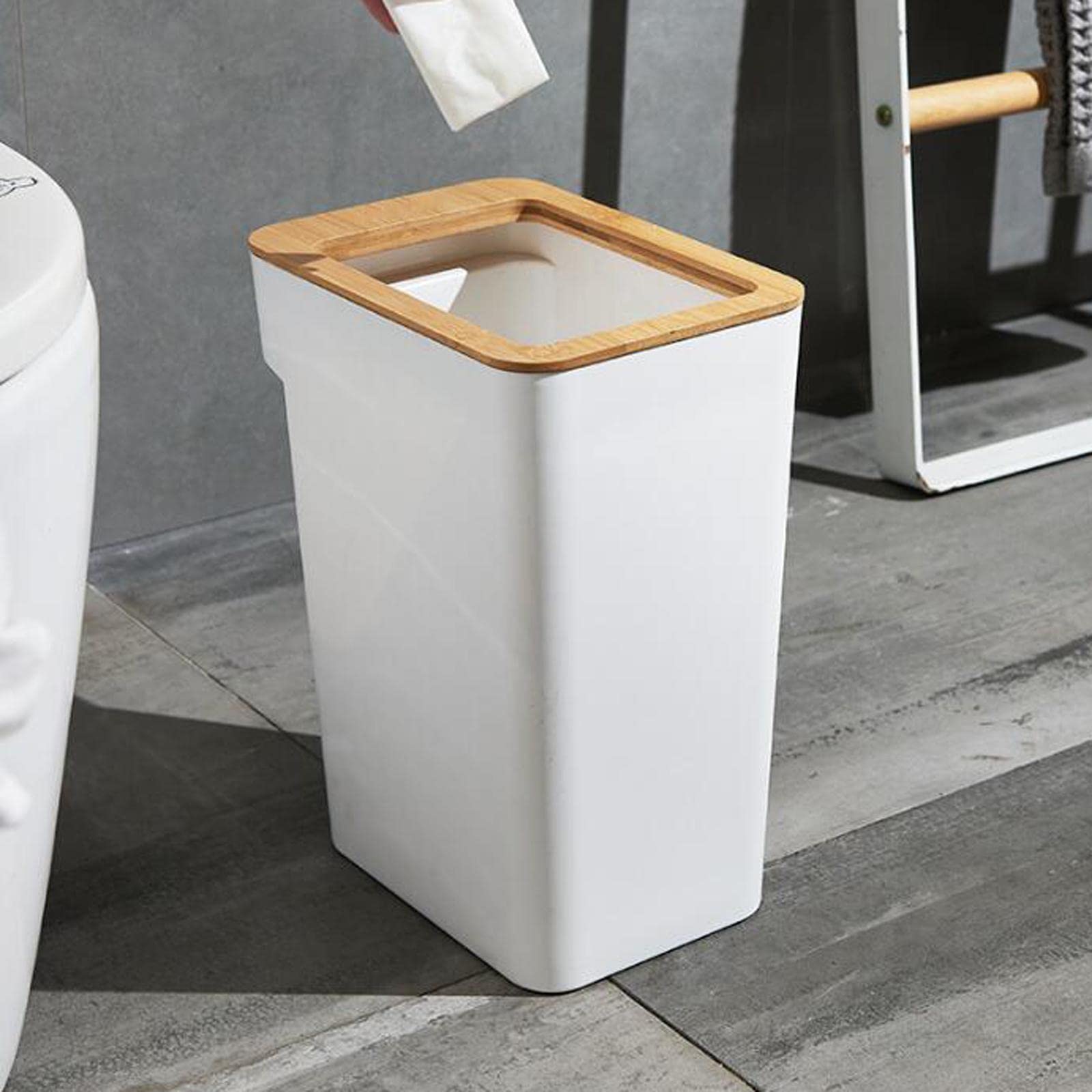 Enakshi® Modern Trash Bin Garbage Can Wastebasket Dustbin Bucket for Toilet Bedroom Black 7L|Home & Garden | Household Supplies & Cleaning | Trash Cans & Wastebaskets 4