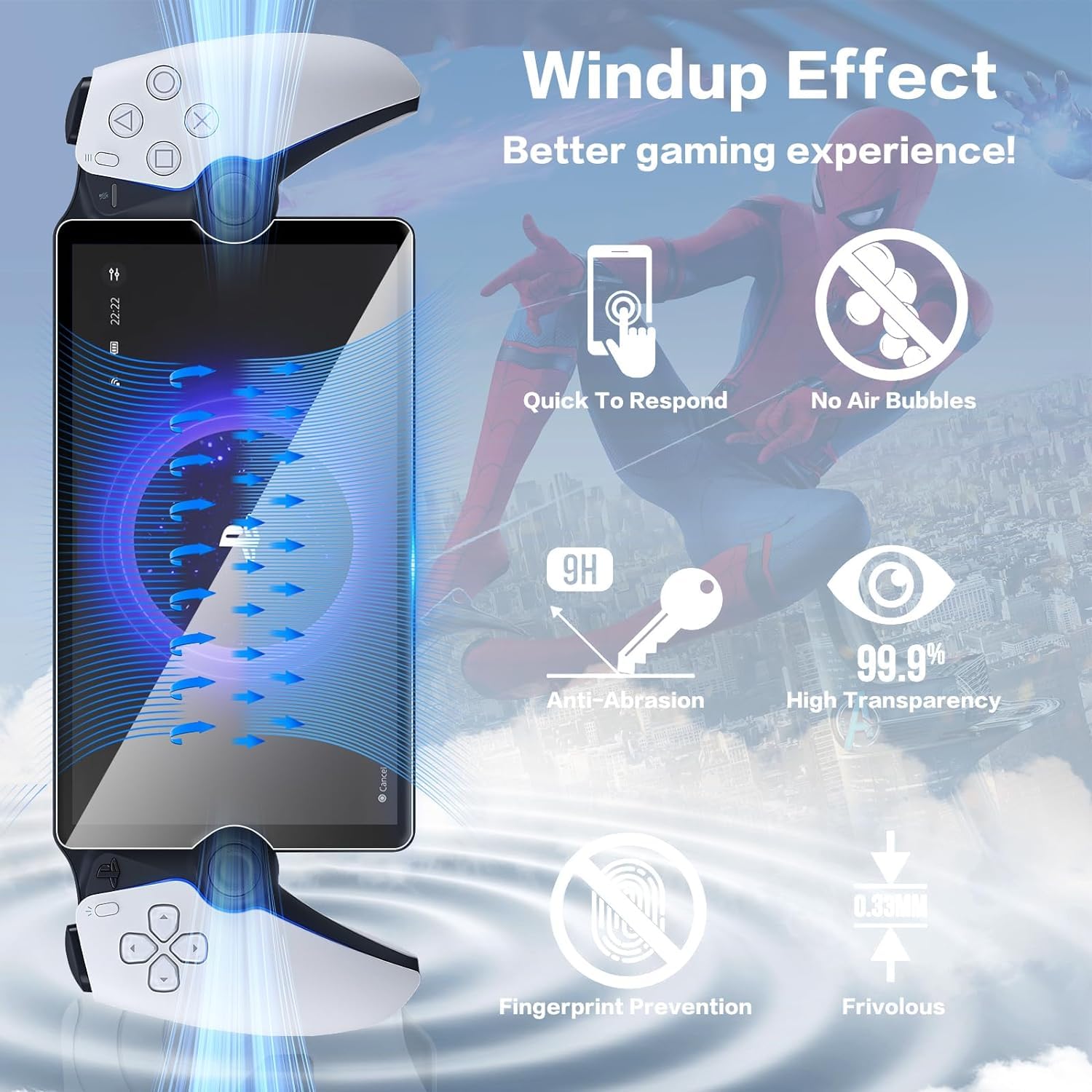 IBETEK 3 Protector de Pantalla Vidrio Templado para Sony PS5 PlayStation Portal, Dureza 9H, Resistente a Arañazos y Huellas Dactilares - 4