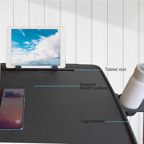 El soporte para bandeja de TV es una mesa plegable, mesa extra grande ajustable para mesa de comedor, para comer, mesa plegable para portátil con