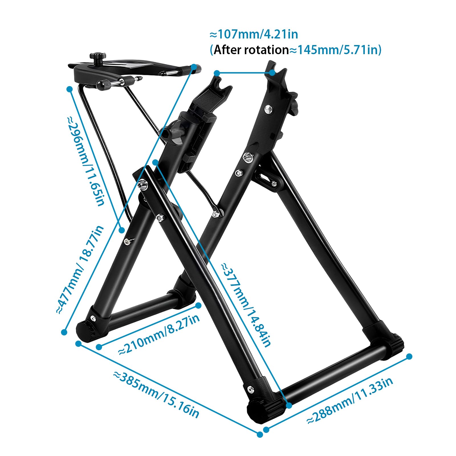 LIROPAU Soporte de centrado para ruedas de bicicleta, plegable, soporte de montaje, adecuado para bicicletas de montaña, bicicletas de carretera, de metal, color negro
