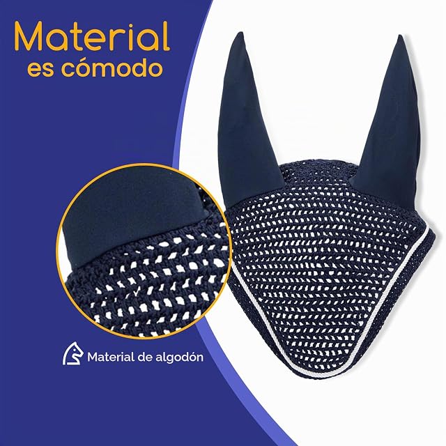 Foto 2 de 7 de Nobleza - Máscara Antimoscas para Caballos con Orejeras, Transpirable y Ligera, Protección contra Mosquitos…