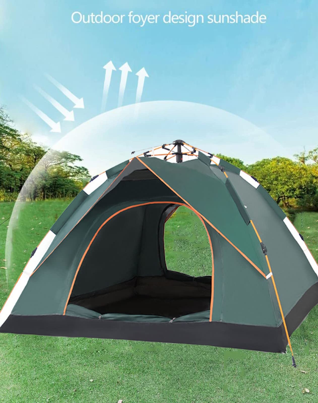 Tenda Campeggio Portatile Tenda A Cupola Per 2/3 Persone,Antivento E Impermeabile Automatica Istantanee Tende,Perfetta Per Trekking,Escursioni E Alpinismo,Facile Da Montare A,3-4 people
