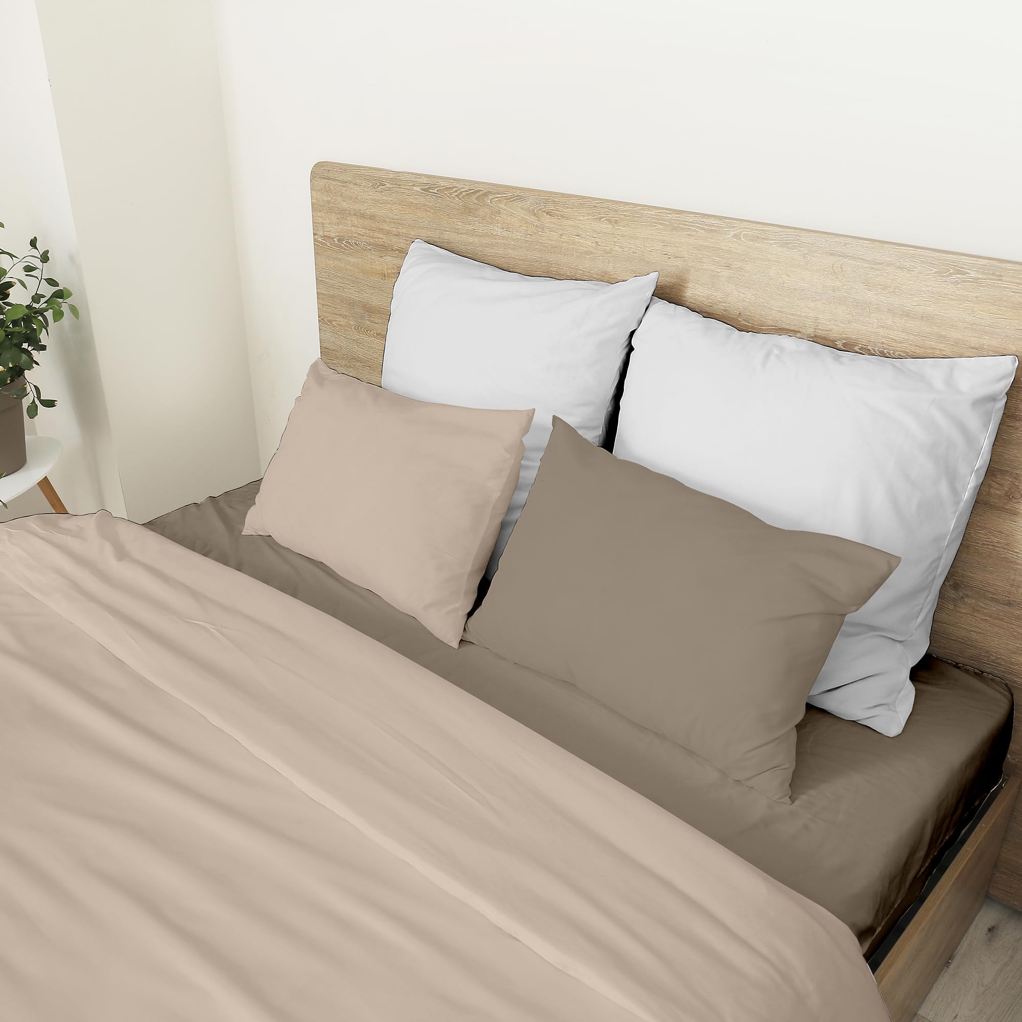 Completo Letto Matrimoniale Microfibra - 4 Pezzi, Verde, Lenzuolo Con Angoli 170x200cm, Federe 50x80cm - Foto 9