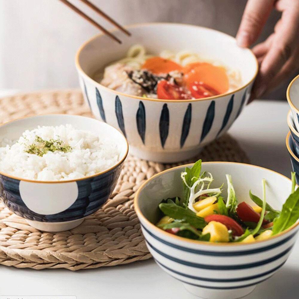 Schüssel 4 Stücke Getreideschale Haushalt Kreative Persönlichkeit Keramik Schüssel Geschirr Set Rice Bowl Leichte und dauerhafte Spülmaschine und Mikrowellenofen for 11,5 * 6,3 cm kleine Kapa