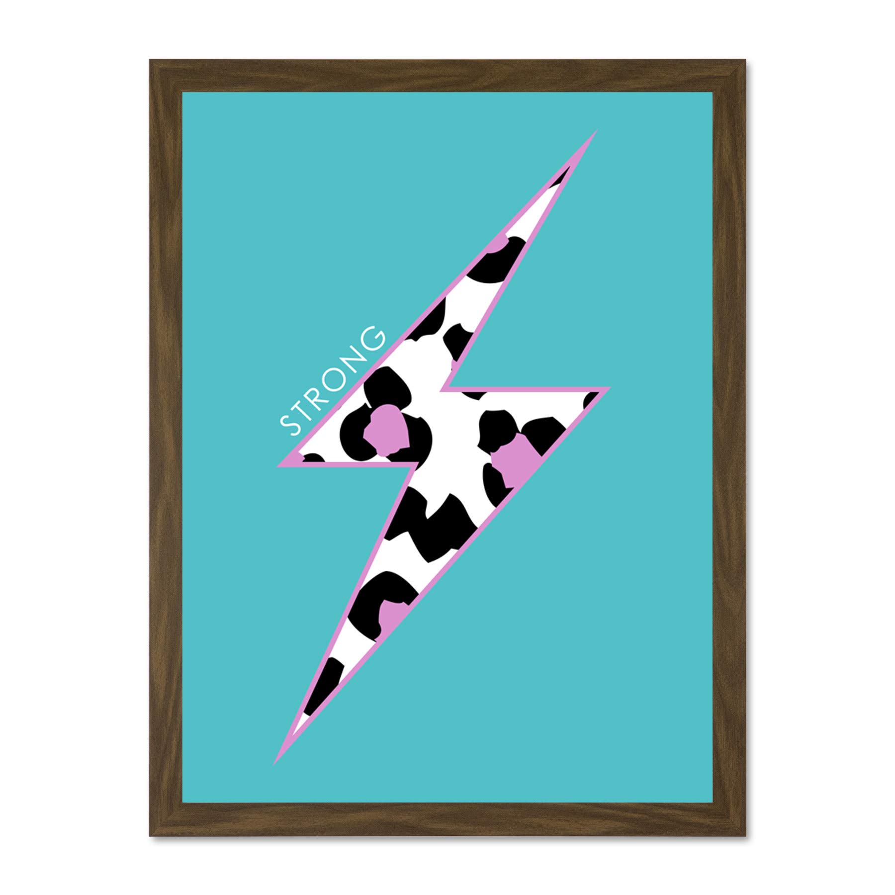 Wee Blue Coo Leopard Blue And Purple Solid Strong Large Framed Art Print Wall Poster 18x24 inch