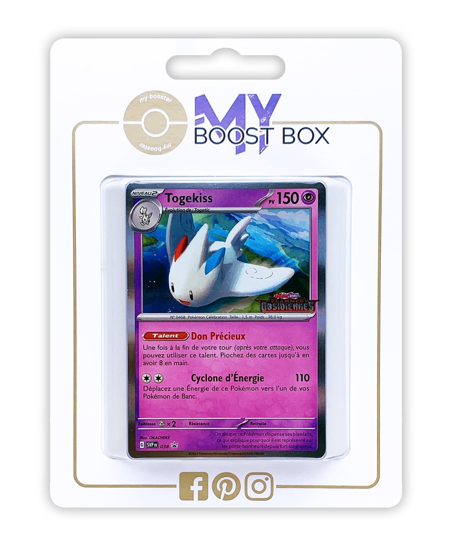 Togekiss SV038 Holo - Myboost X Écarlate et Violet 03 Flammes Obsidiennes - Box of 10 Pokemon French Cards