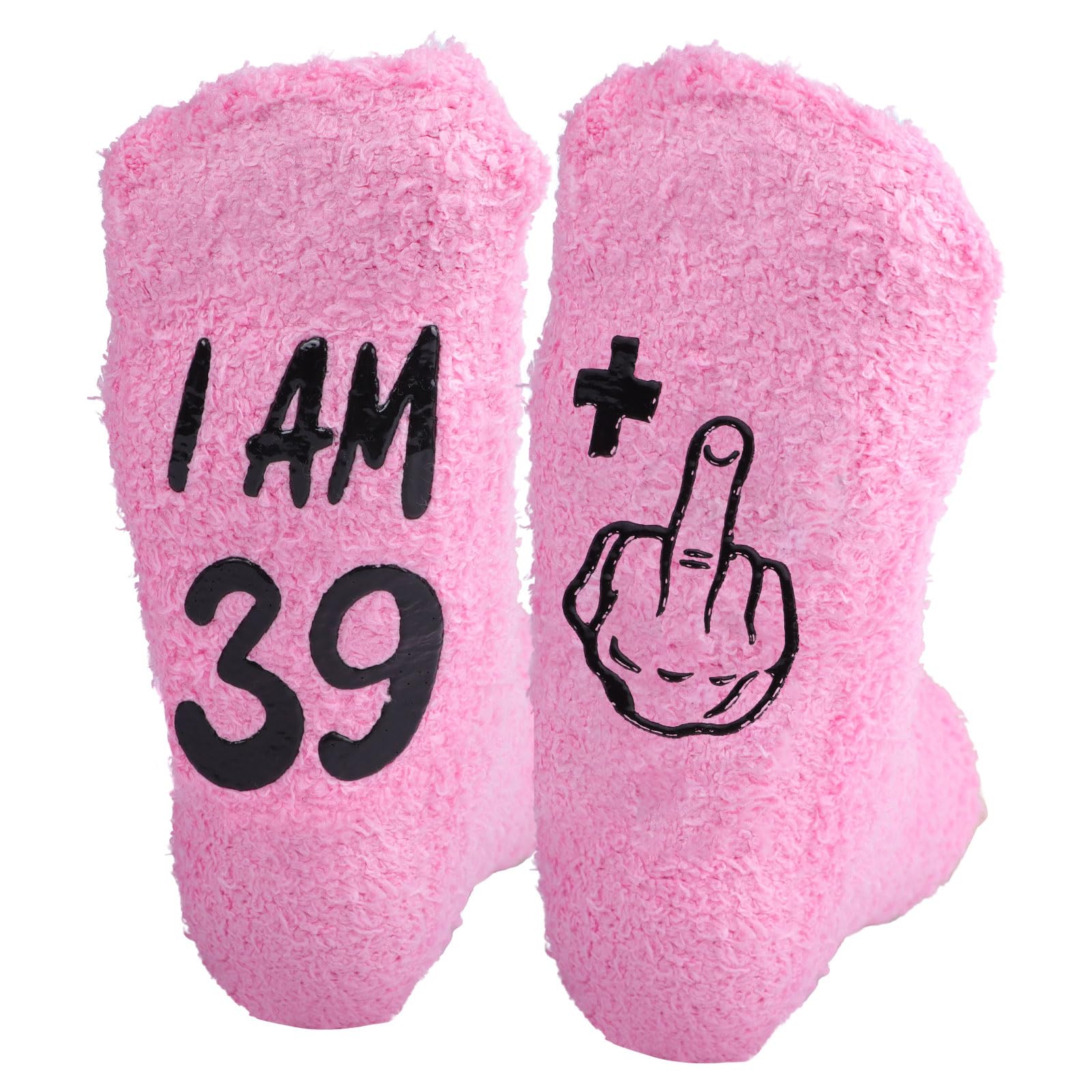Funny Birthday Socks for Women Novelty Socks Happy 40th Birthday Gifts Ideas for Mom Grandmother Friend Aunt (One Size, 39+1)
