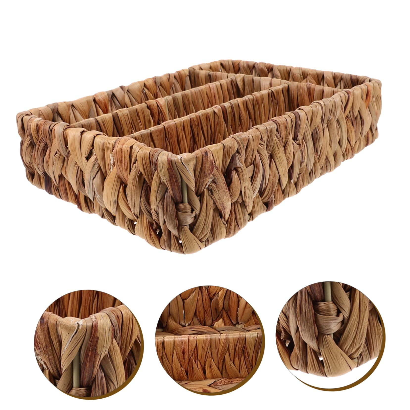 Zerodeko Cesta Para Cubiertos De Cestas De Mimbre Para Servir Organizador De Cubiertos De Mimbre Soporte Para Cubiertos Bandeja De Utensilios Cámping Cesta De Almacenamiento Planchar