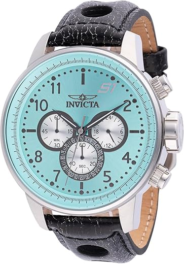 Invicta Leather Analogue Multicolour Dial Men’s Watch-45908, Band Color-Black