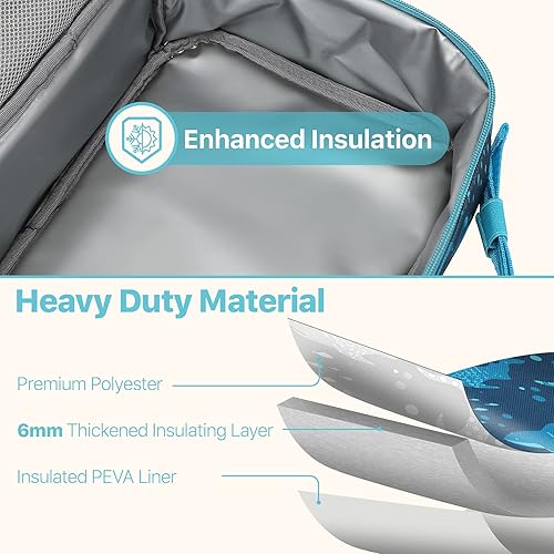 Miniatura 4 de Bagseri Lonchera infantil para niños, bolsa de almuerzo aislada para niños, mini bolsa enfriadora con forro a prueba de fugas, bolsa de almuerzo