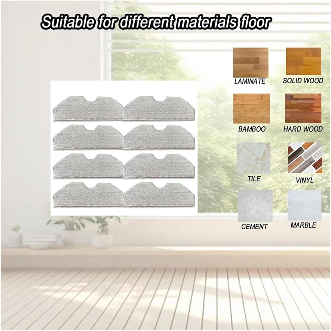Mop Pads Compatible With Narwal Freo X Plus Robot Vacuum Cleaner Accessories Replacements Spare Parts Rags Mop Cloths(6pc)