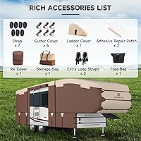Vista 8 de VINPATIO Cubierta de quinta rueda: se adapta a caravanas de 28'-31', tela Oxford 300D, diseño de dos colores, cubierta resistente de 5ª rueda