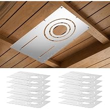 Amico 12 Pack 13 Inch New Construction Mounting Plate, Round Hole 3" 4" 6" Galvanized Flat Steel Rough-in Fixture Wafer Light Bracket, Shallow LED Recessed Lighting Housing