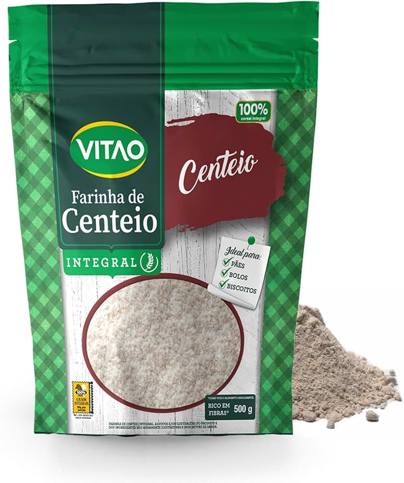 Farinha de Centeio Integral Vitao 500g - Farinha Rústica Rica em Fibras para Preparo de Pães Caseiros Bolos e Massas Saudáveis