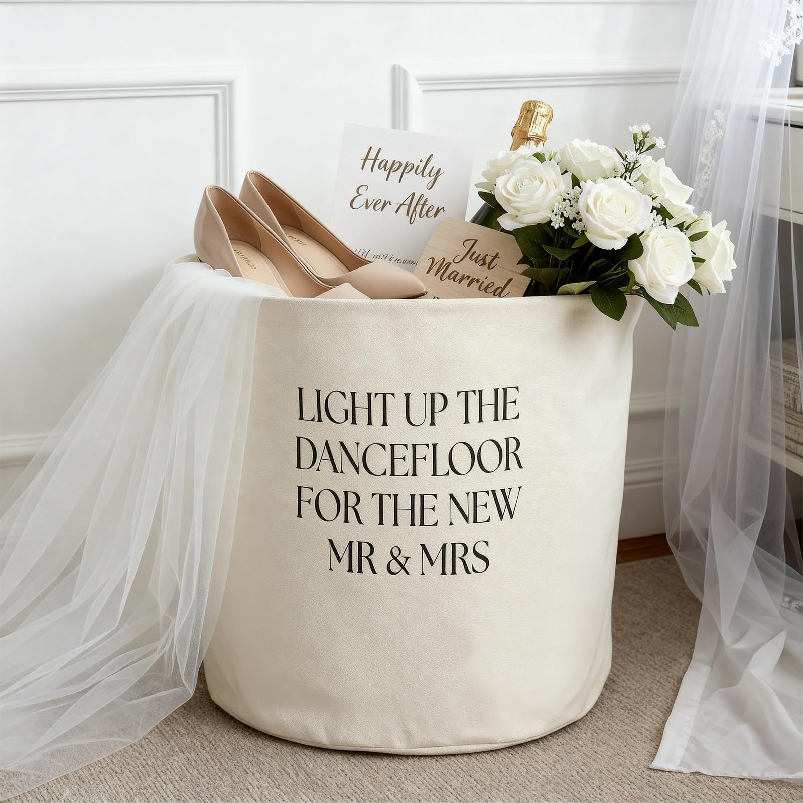 Yungyan 16 Inch Wedding Basket with Handles Canvas Storage,Dance Floor — image 1