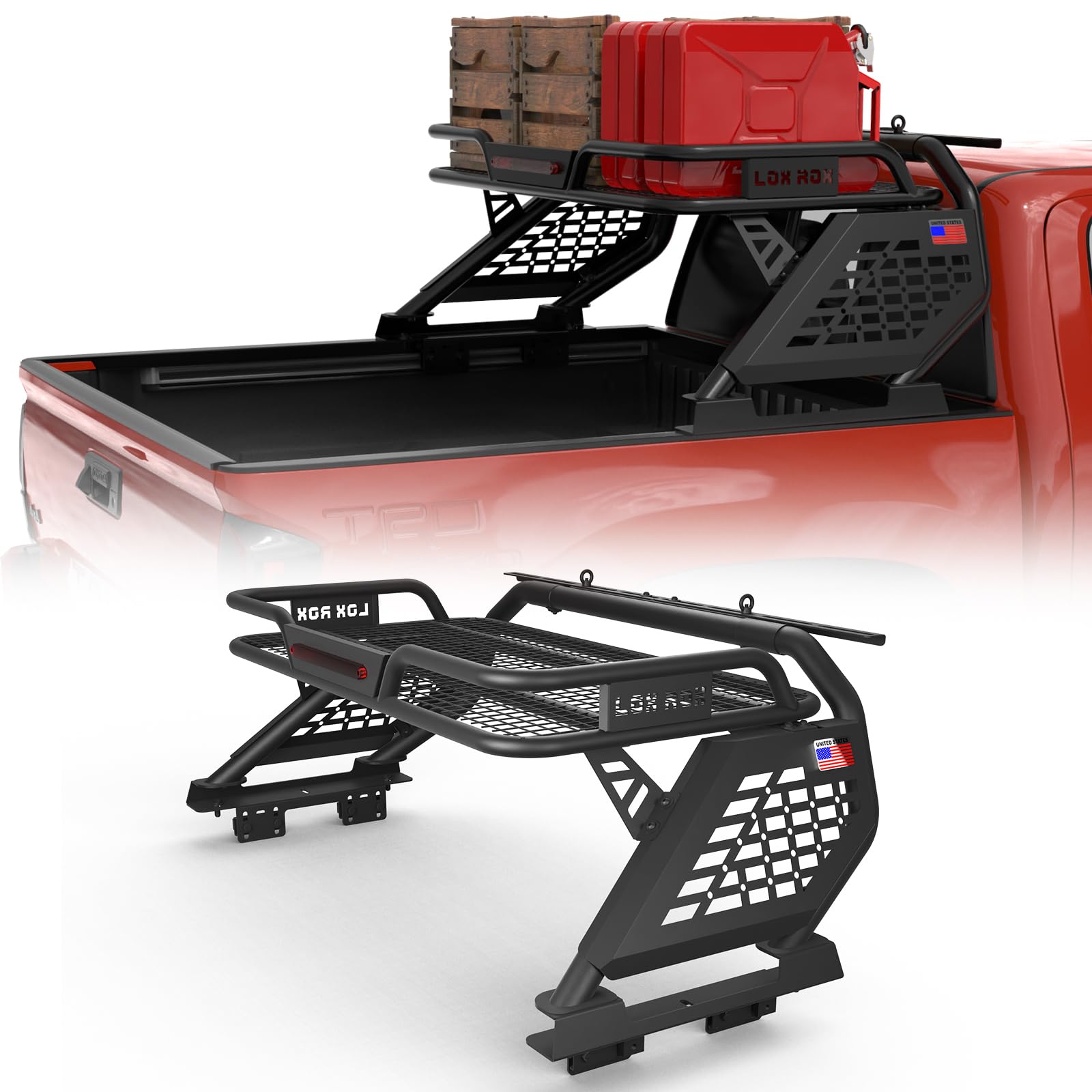 Fengzai Series Sport Roll Bar Compatible with Mid Size Pickup Truck for Tacoma, Ranger, Canyon, Frontier | Quick Installation no Drilling Required | Light Mount | with Cargo Basket