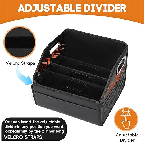 Miniatura 2 de Organizador de almacenamiento de automóvil 2025 actualizado Cesta de cuero para asiento delantero y respaldo de piso con mango esmerilado