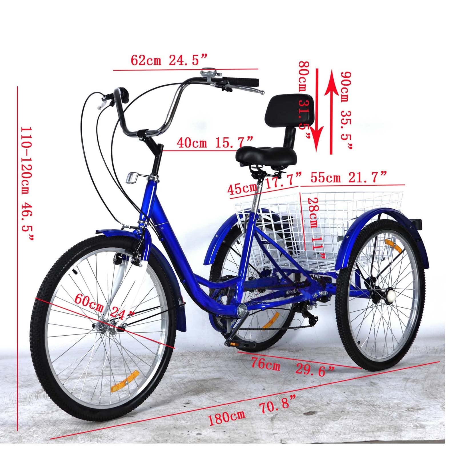 Amazon | 大人用マウンテン三輪車、24インチ大人用三輪車7