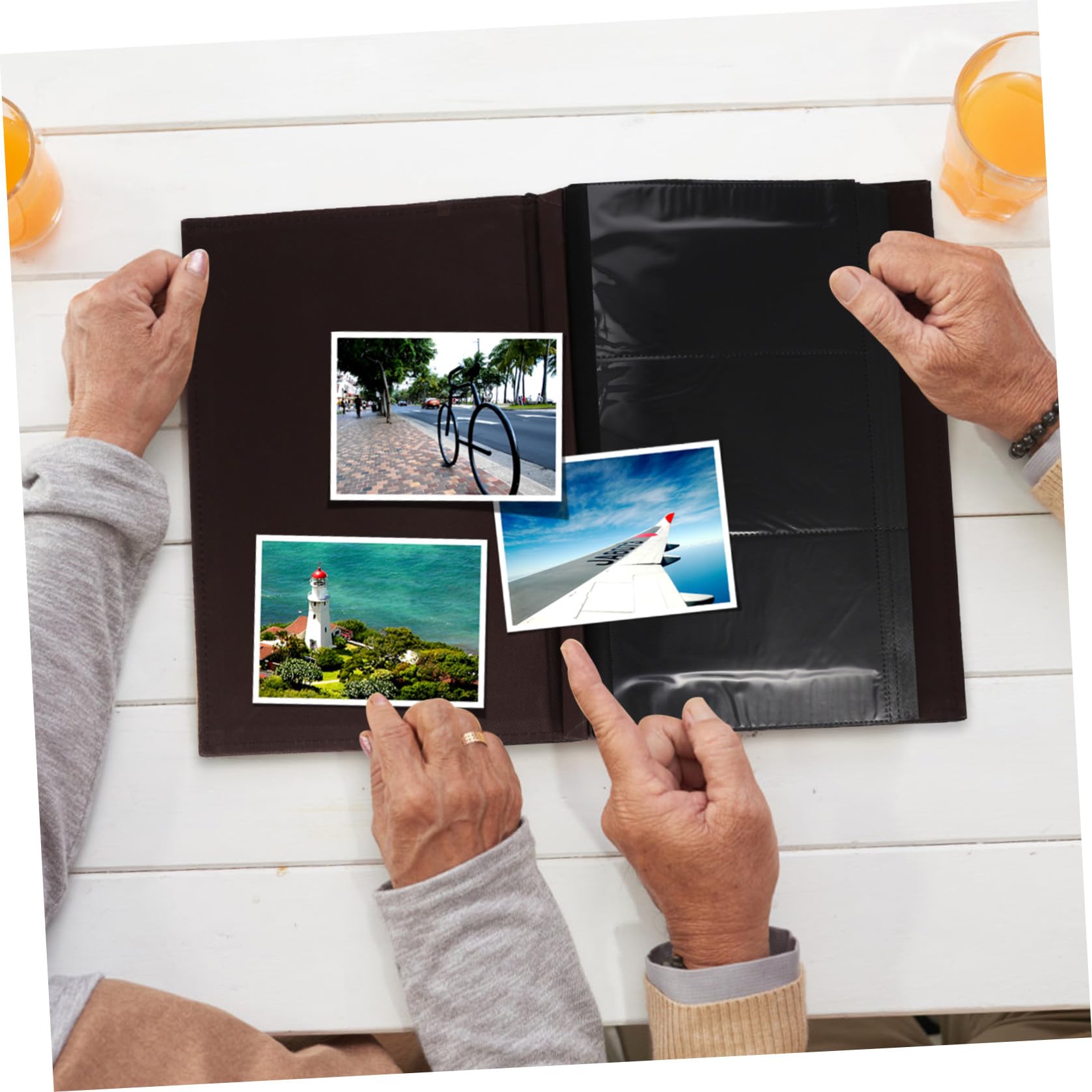 Gadpiparty Album Photo à Remplir en Cuir Pu avec Reliure Solide, Style Simple et Délicat, pour Anniversaire et Anniversaire, pour Familles et Amis