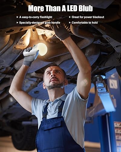 Miniatura 8 de Brightown Bombilla recargable E26 con temporizador remoto y 3 temperaturas de color, bombilla de reserva de batería para apliques y lámparas, carga