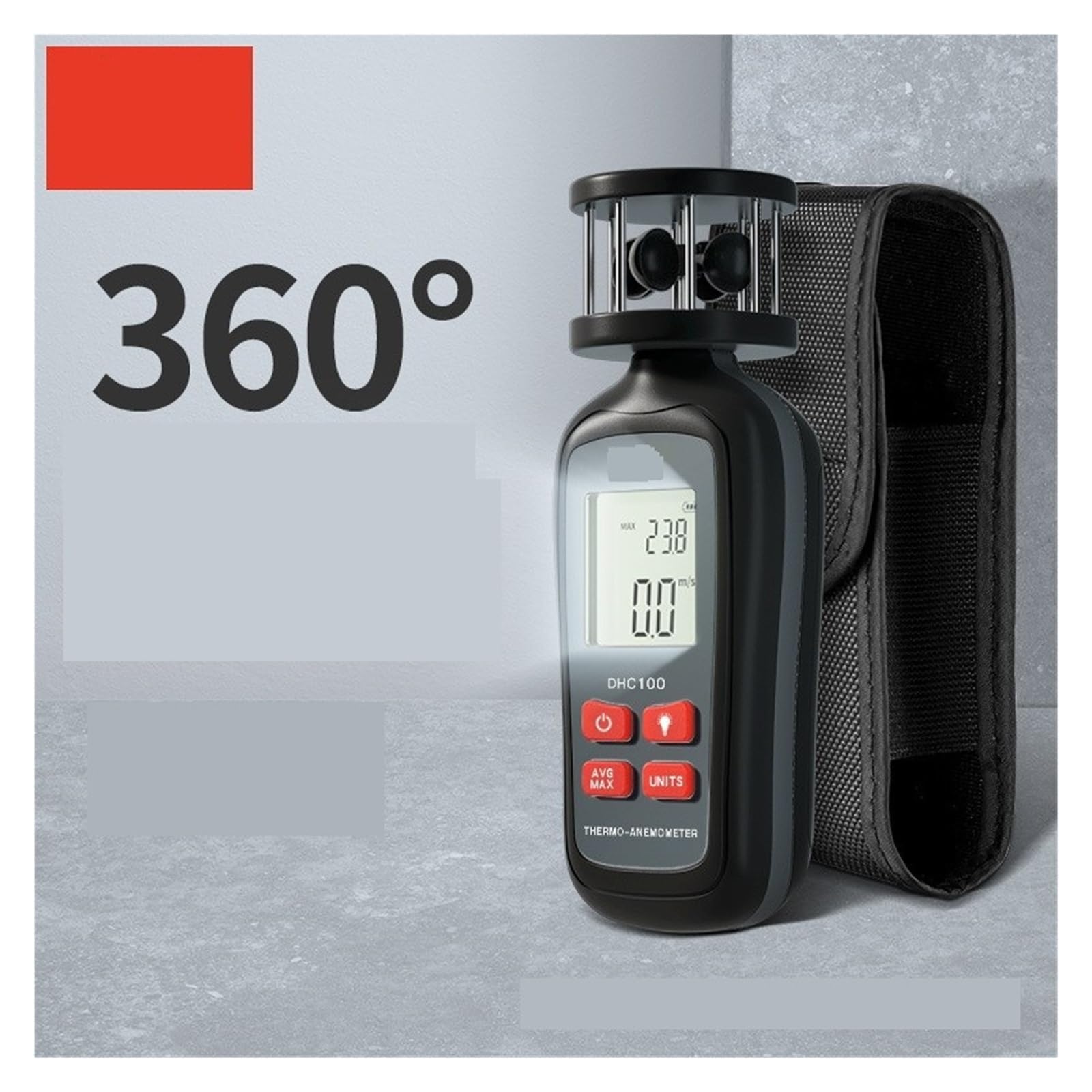 Anemómetro de mano Anemómetro Portátil De Alta Precisión Transmisor De Dirección Del Viento Monitor Instrumento De Medición Anemómetro De Estación Meteorológica Al Aire Libre De 360 ​​​​°
