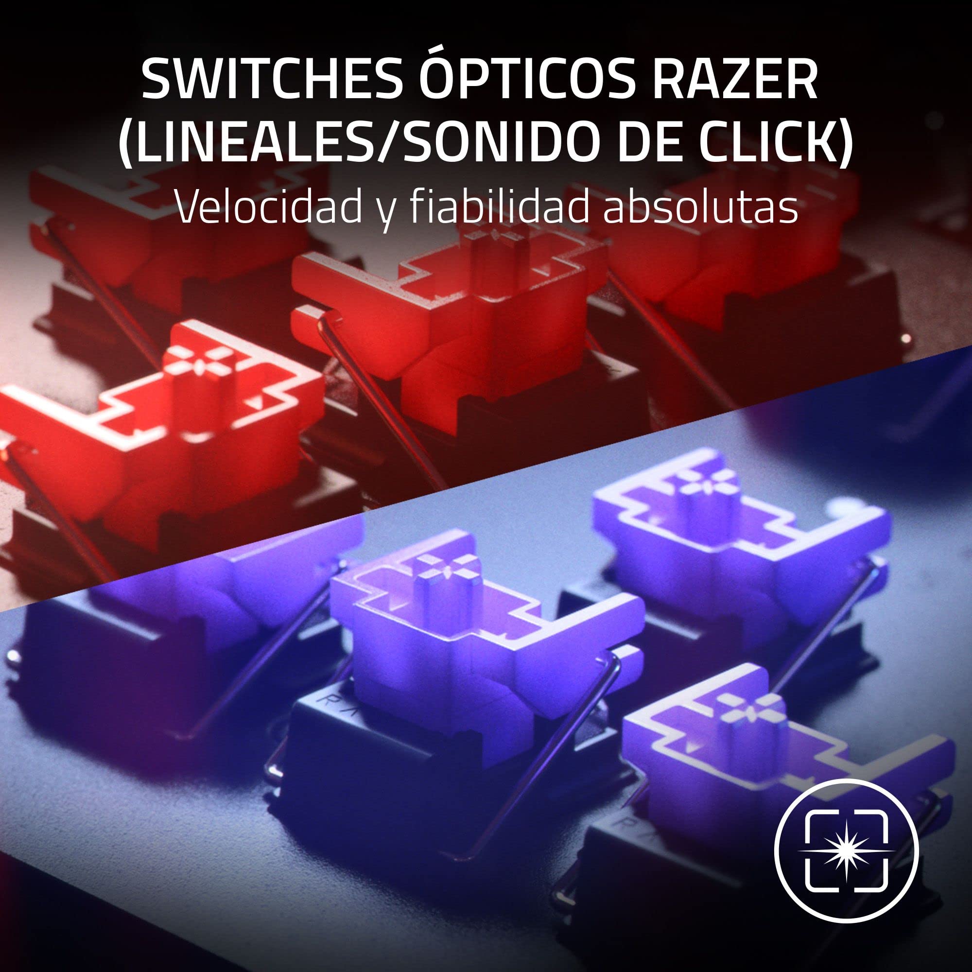 Razer Huntsman V2 Tenkeyless (Red Switch) - Teclado óptico para juegos sin teclado numérico (reposa-palmas, HyperPolling, teclas Doubleshot PBT) Teclado Español - Negro
