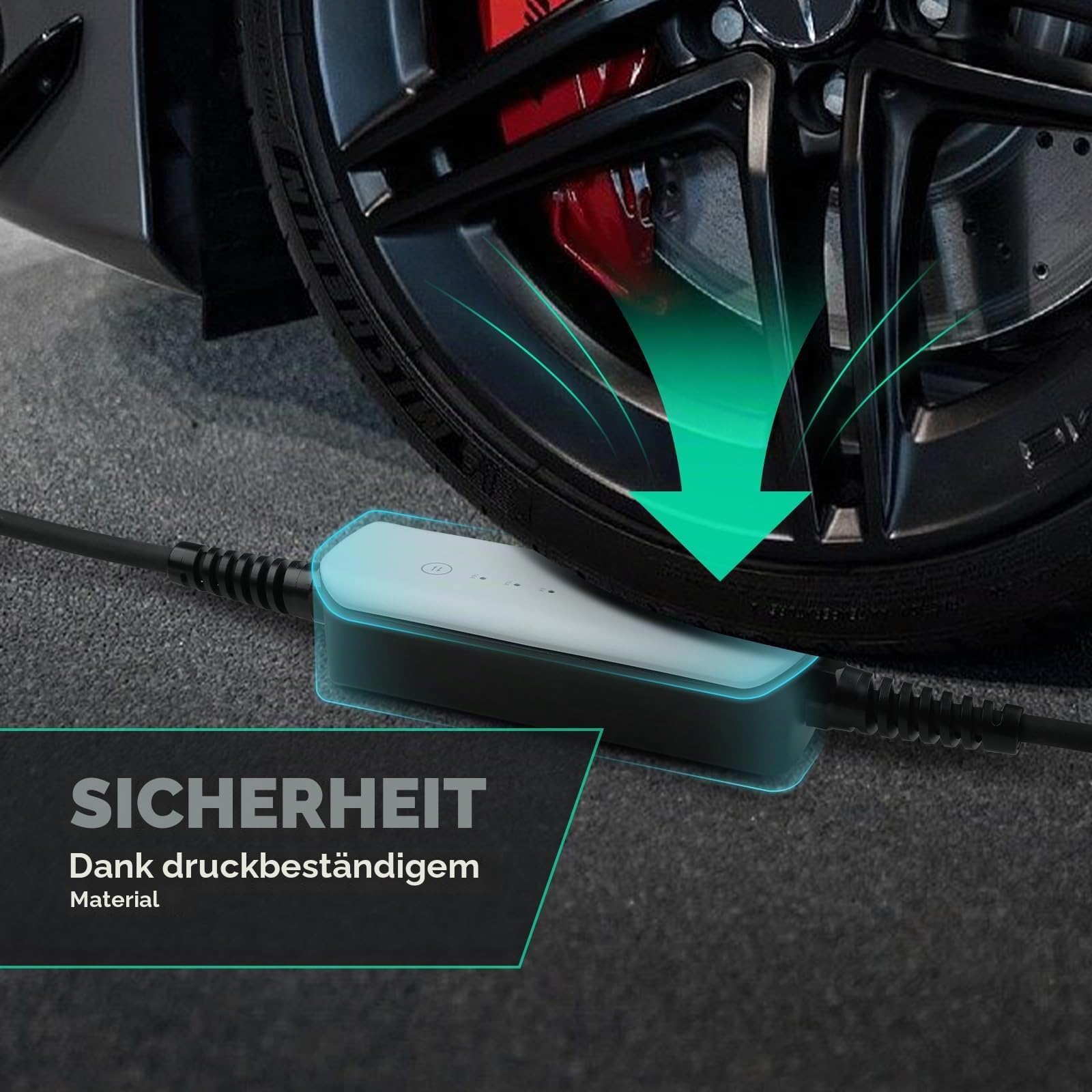Typ 2 Ladekabel Schuko Mobile Wallbox 3,6kW Einstellbarer Strom 10/13/16Ampere mit Tragetasche für alle Elektrofahrzeuge und Plug-in-Hybridfahrzeuge 1-phasig 6m