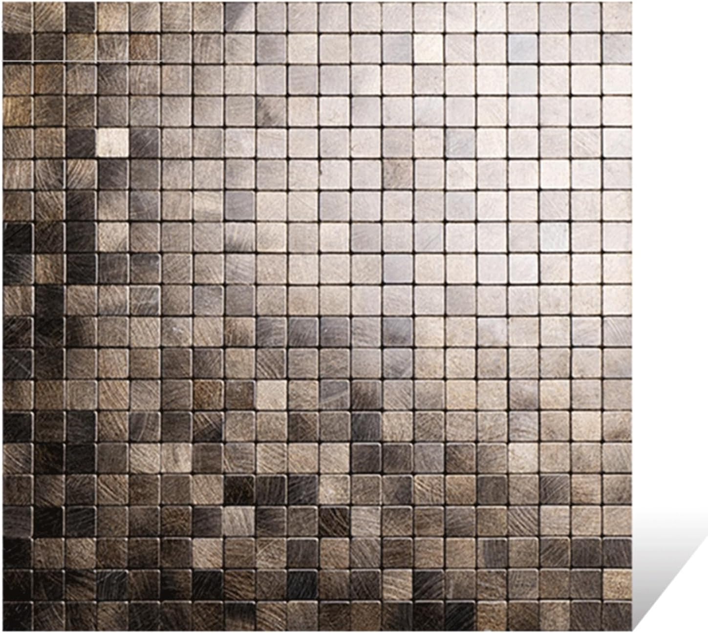 Peel-and-Stick Mosaic Wall Decals Abstract Waterproof Kitchen & Bathroom Tiles Home Decor(Coffee Brown)