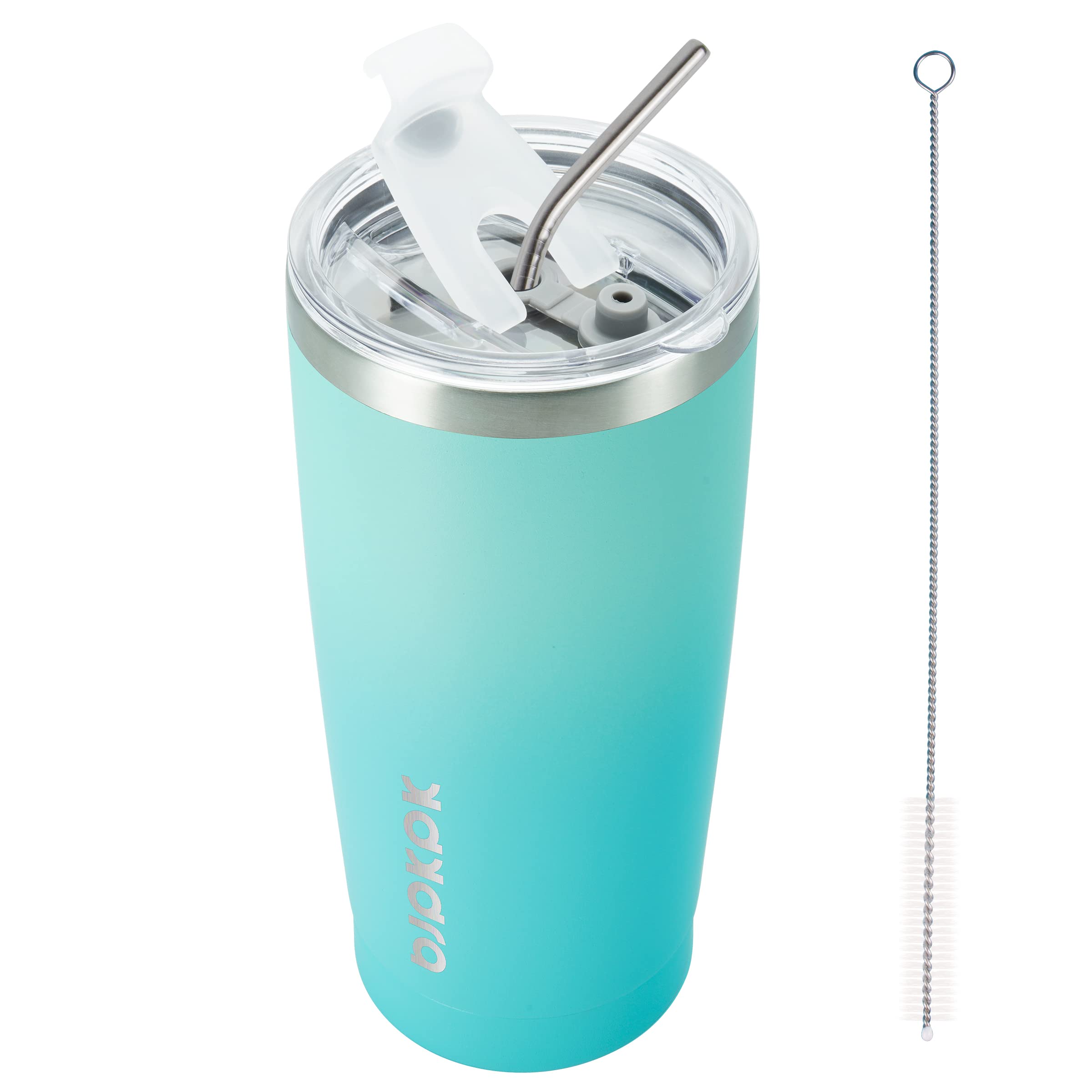 Becher mit Deckel und Strohhalm Isolierter