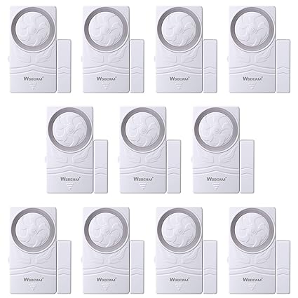 wsdcam Door and Window Alarm for Home Anti-theft Systems Magnetic Sensor Time Delay Alarming (10-Pack), Loud 110 dB