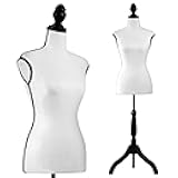 SereneLife Female Torso Mannequin Display - Sturdy and Durable, Adjustable Dress Form (52-64