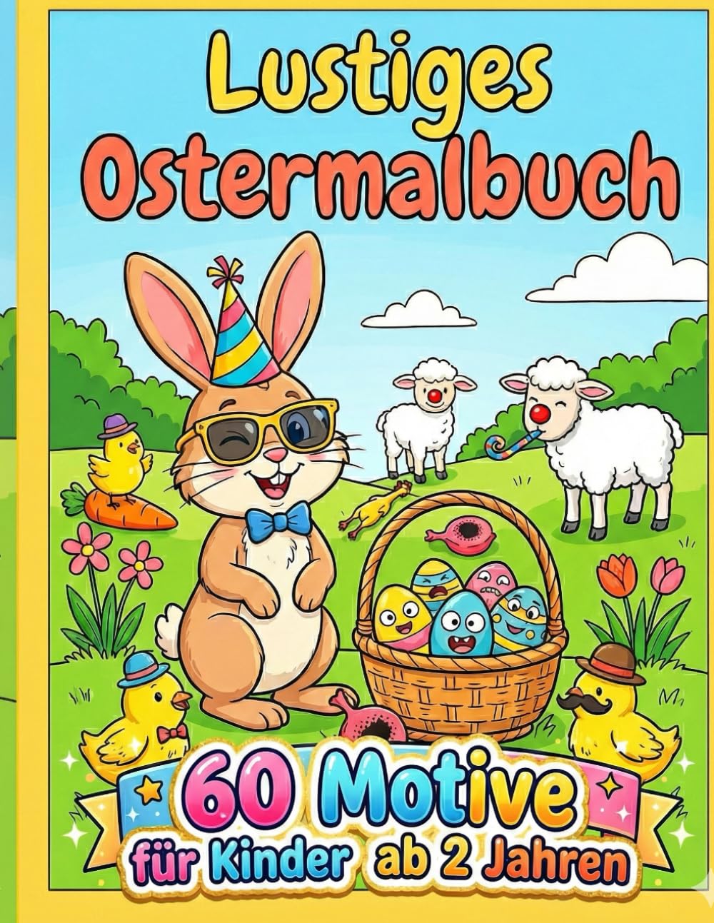 Lustiges Frühlingsmalbuch: 60 spannende Motive rund um Ostern und Frühling