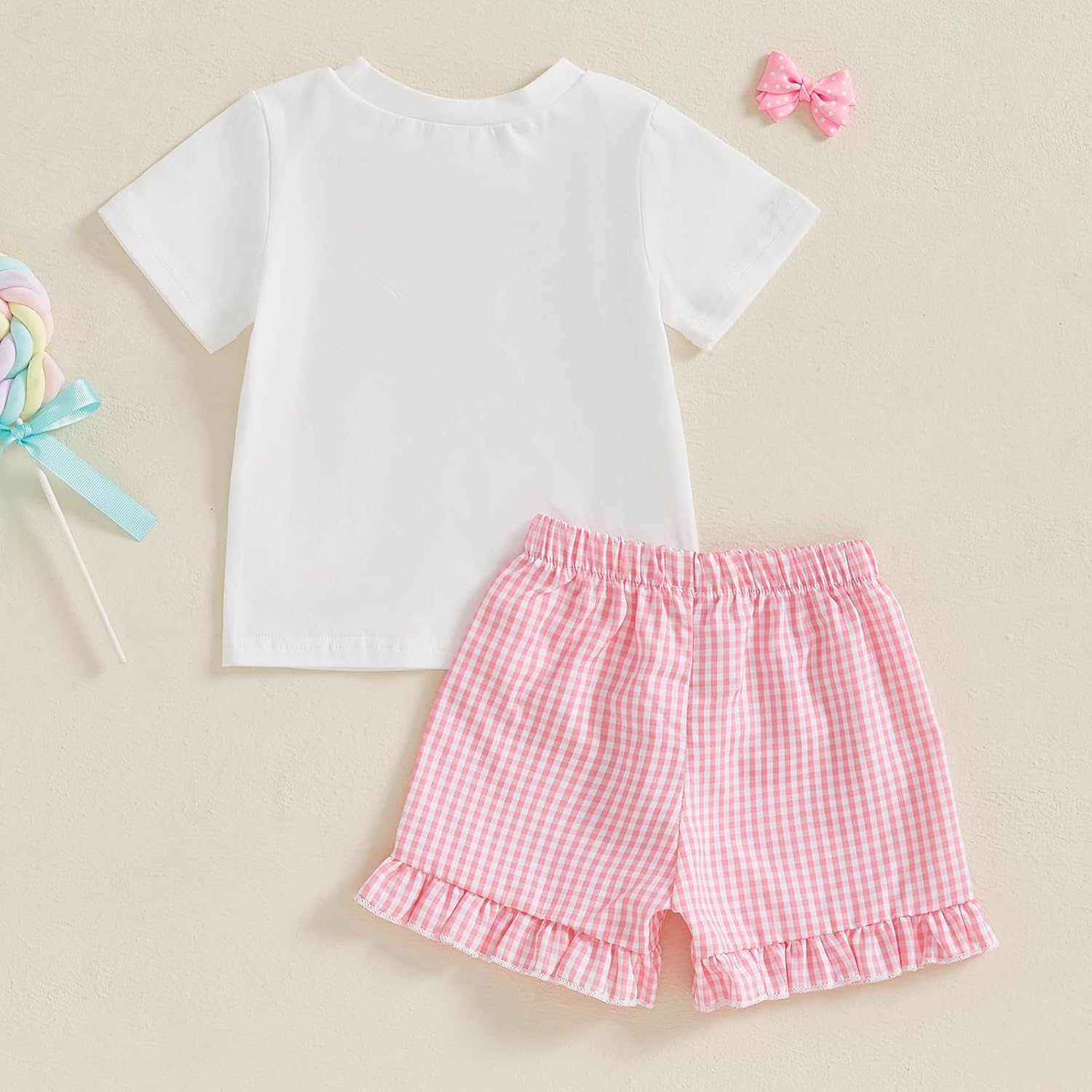 Set Estivo 2 Pezzi Per Bambina - Maglietta Maniche Corte + Pantaloncini Elastico