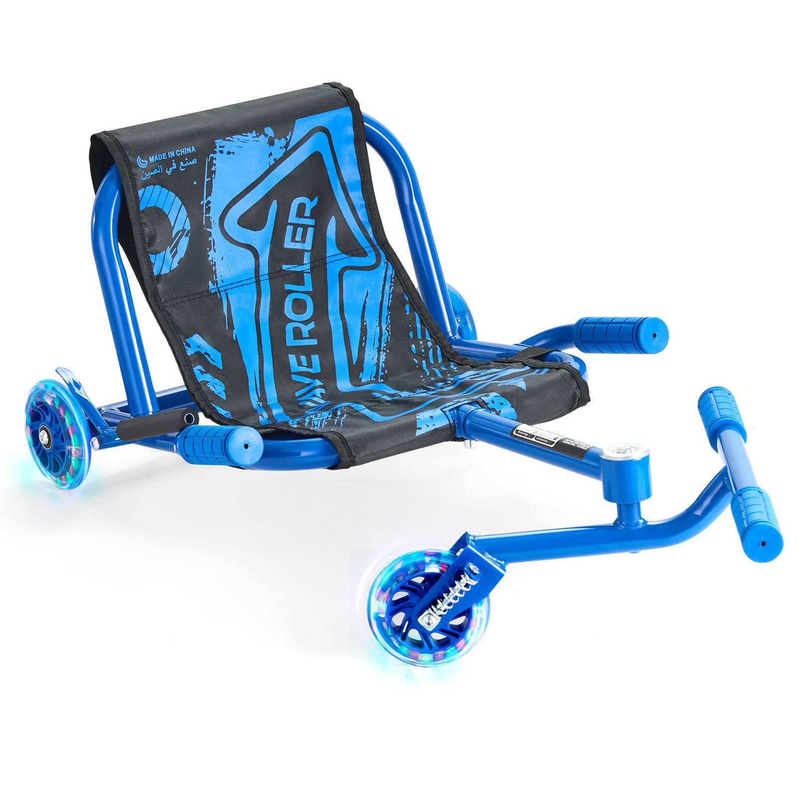 Happybuy Ride on Scooter, 132 lbs Load Capacity, Swing Side-to-Side for Fun Zig-Zag Motion, Drifting Toy for Kids Ages 4+, Indoor & Outdoor Use on Hard Surfaces, Blue
