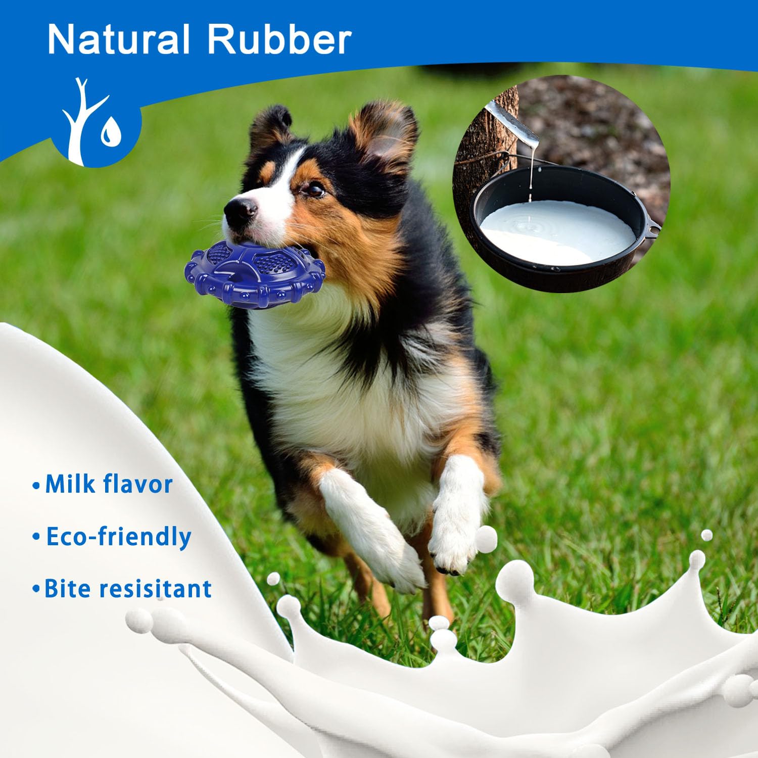 Autoau Giochi per Cani Indistruttibile, Gioco Cane Interattivo Squeak, Giocattoli da Masticativi per Cani in Gomma Naturali per Aggressivi Cane di Medio/Grande Pulizia Denti