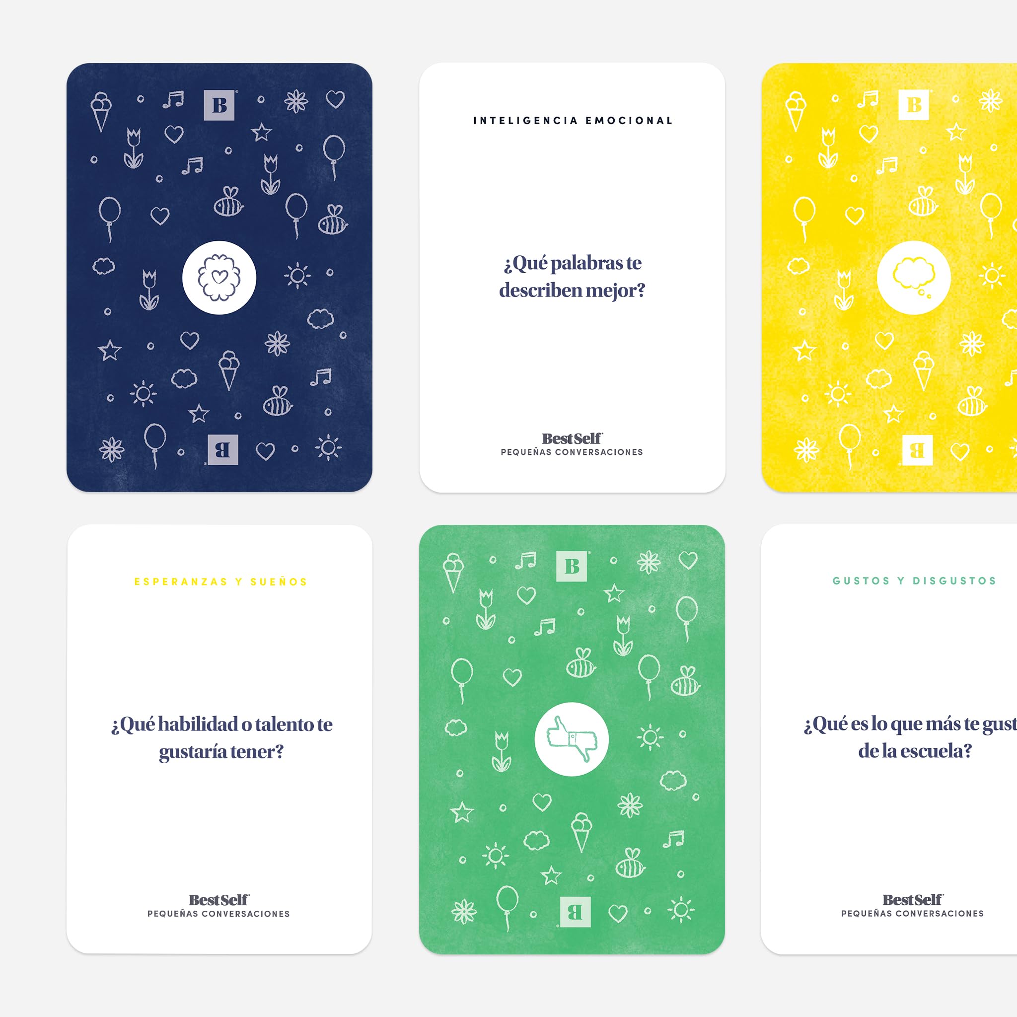 BestSelf Pequeñas Conversaciones – Cartes de conversation espagnoles Little Talk – 150 invites, idéales pour les jeux de thérapie, les activités de compétences sociales et les conversations amusantes