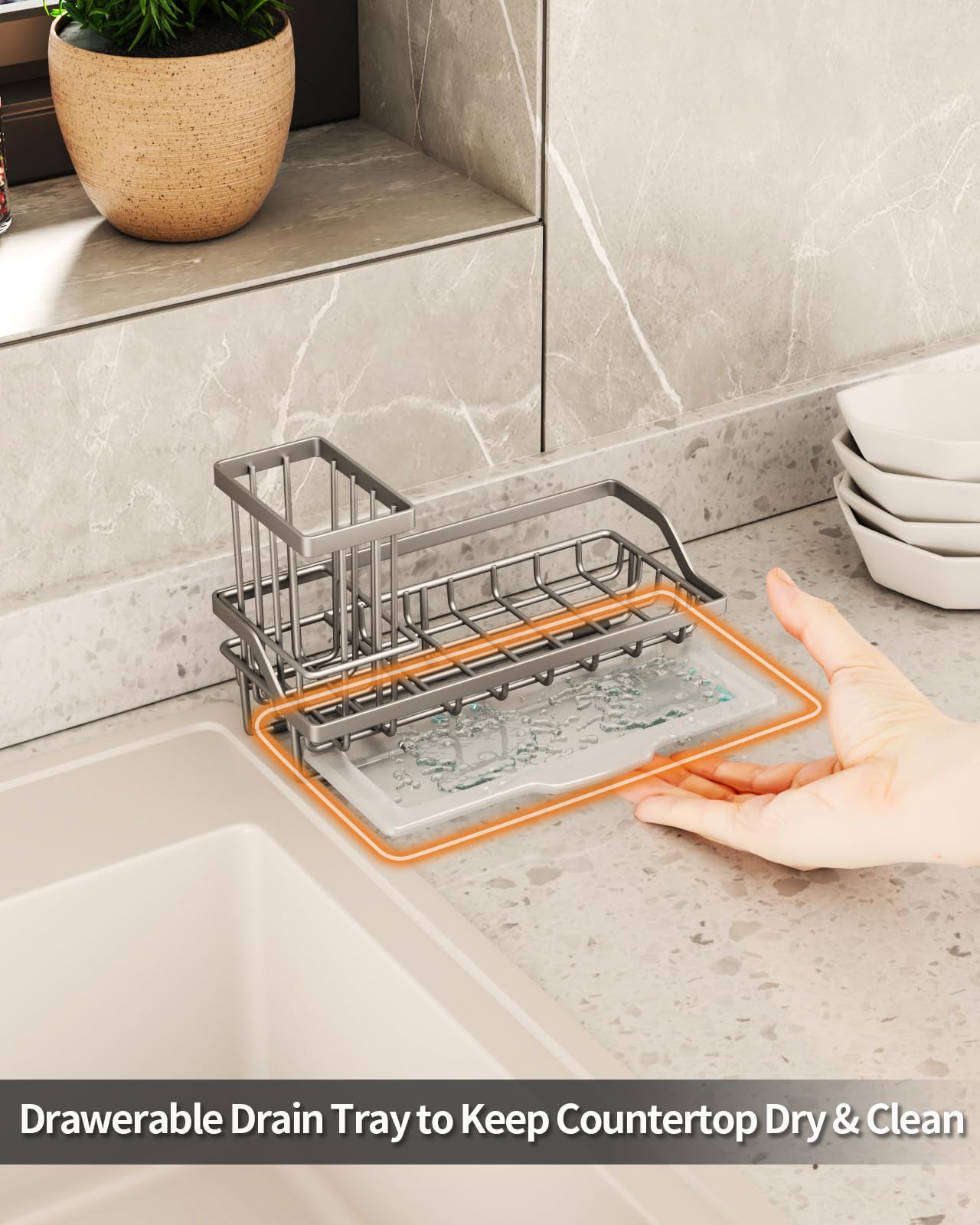 SWTYMIKI Sink Caddy Sponge Holder - Image 4
