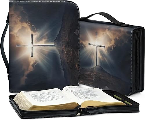 Miniatura 2 de KMZ10061BZ44 - Funda cruzada para la Biblia, funda de cuero impermeable, organizador de estudio de la Biblia, bolsa de transporte de la Biblia con