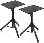 Pyle Projector Stand- Height & Angle Adjustable Heavy Duty Tripod Stand- Holds Laptops, Computer, DJ Equipment & Projector- Perfect for Stage, Studio, & Office Events - Extends 28.0''- 50.0''