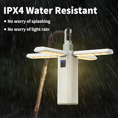 Miniatura 5 de Linterna plegable para campamento, recargable de 1000 lúmenes, 2000 mAh, linterna de campamento regulable, artículos esenciales para camping,