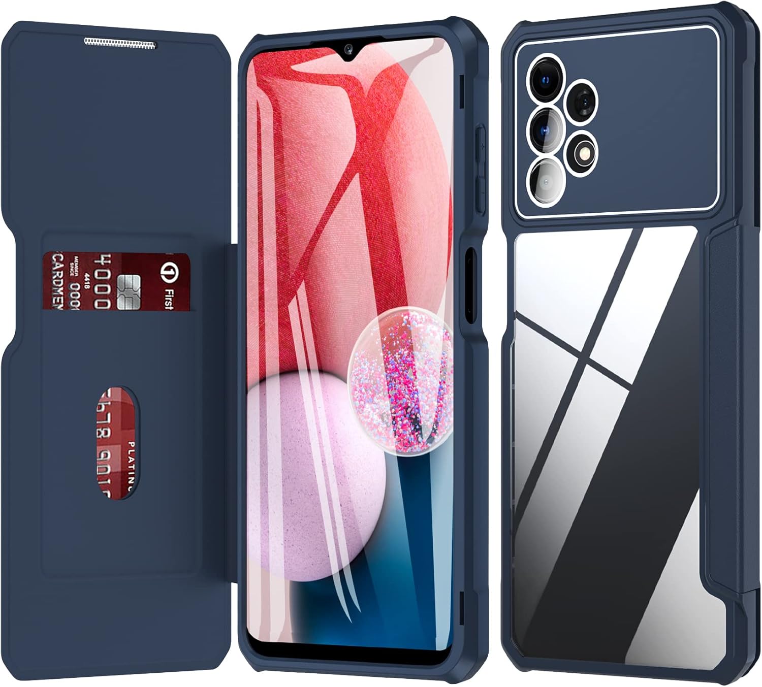 Hülle für Samsung Galaxy A04sA13 4GA13 5G, Samsung A04sA13 Klapphülle, Premium PU Leder Hülle
