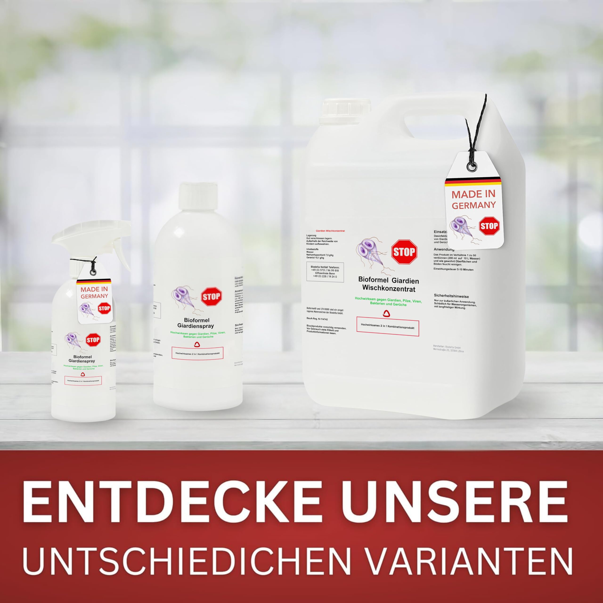 BIODELTA Giardien Spray - Giardien Wischkonzentrat für Hund, Katze & co - Haustier Hygiene Spray - Giardien Desinfektionsmittel gegen Viren Bakterien & Pilze - effektiver Geruchsentferner (2L)