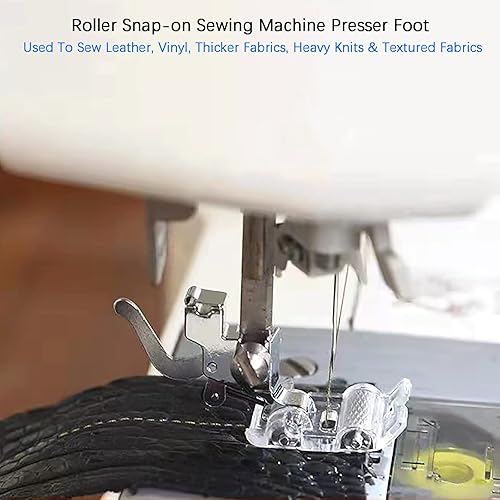 Miniatura 5 de 2 prensatelas para máquina de coser de teflón en zigzag y antiadherente, se adapta a todas las máquinas de coser de vástago bajo, a presión,