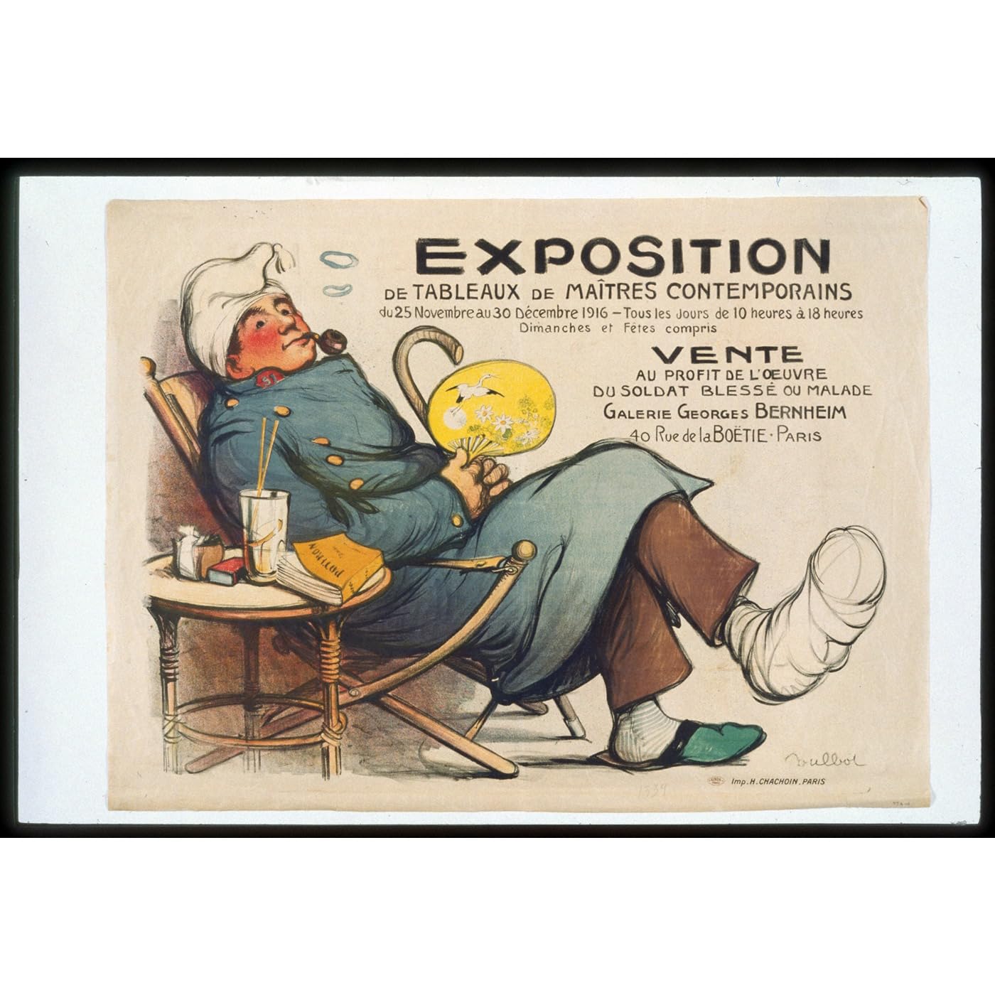 Impression sur toile décorative vintage soldat blessé 76x101cm