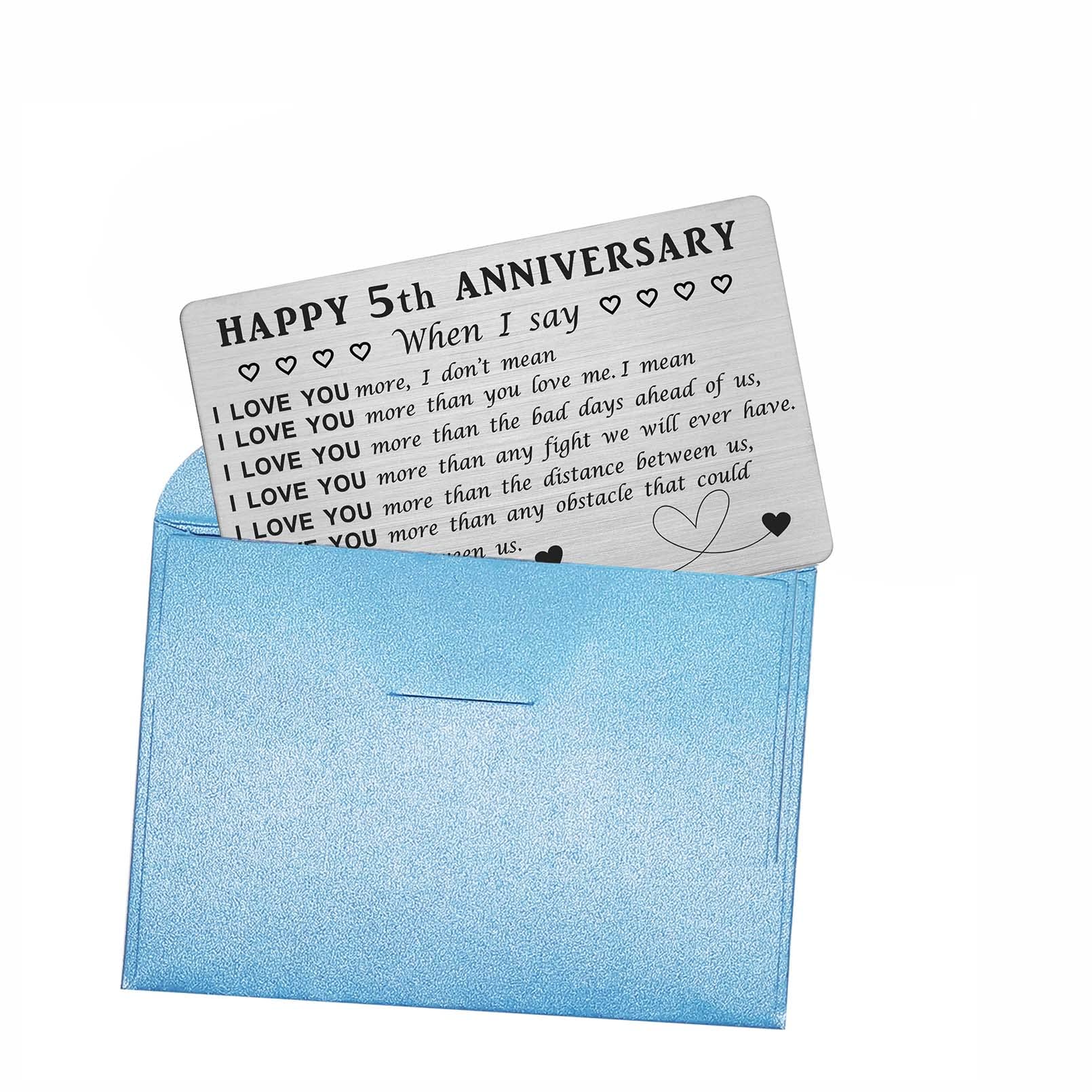 Carte De 5e Anniversaire De Mariage Pour Lui, Elle, Mari